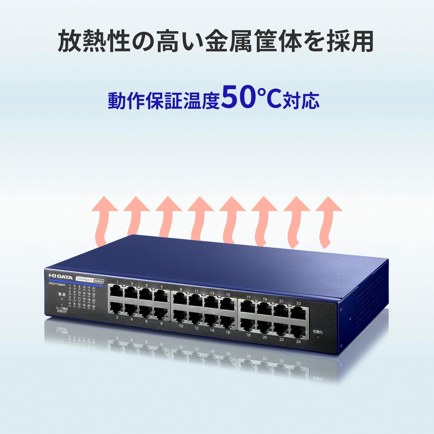 I O Data Equipment BSH-G24MB IEEE802.1X Certified L2 Intelligent Switch 24 Port Millennium Blue