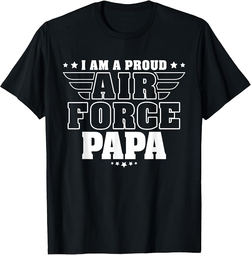 Proud Air Force Papa Patriotic Pride Military Grandfather T-Shirt for Men