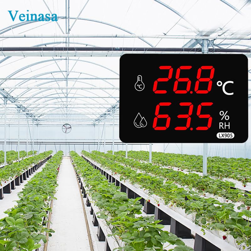 LX935 Large Screen Temperature and Humidity Display Electronic Digital Clock Wall-Mounted Digital Thermometer Temperature and Humidity Dashboard