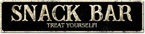 Madcolitote Letrero de calle personalizado SNACK BAR con texto en inglés «Snack Bar» de madera para decorar la pared de la sala de estar, arte de