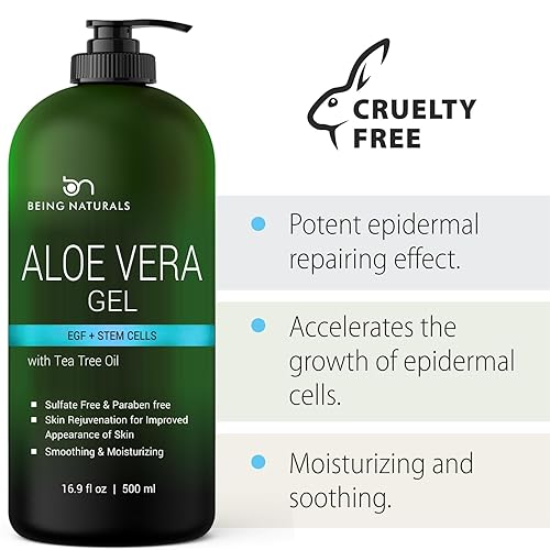 Miniatura 18 de Gel de aloe vera 100% puro orgánico infundido con Matrixyl 3000 (péptidos), cúrcuma, humectante natural crudo para cara, cuerpo, cabello. Perfecto