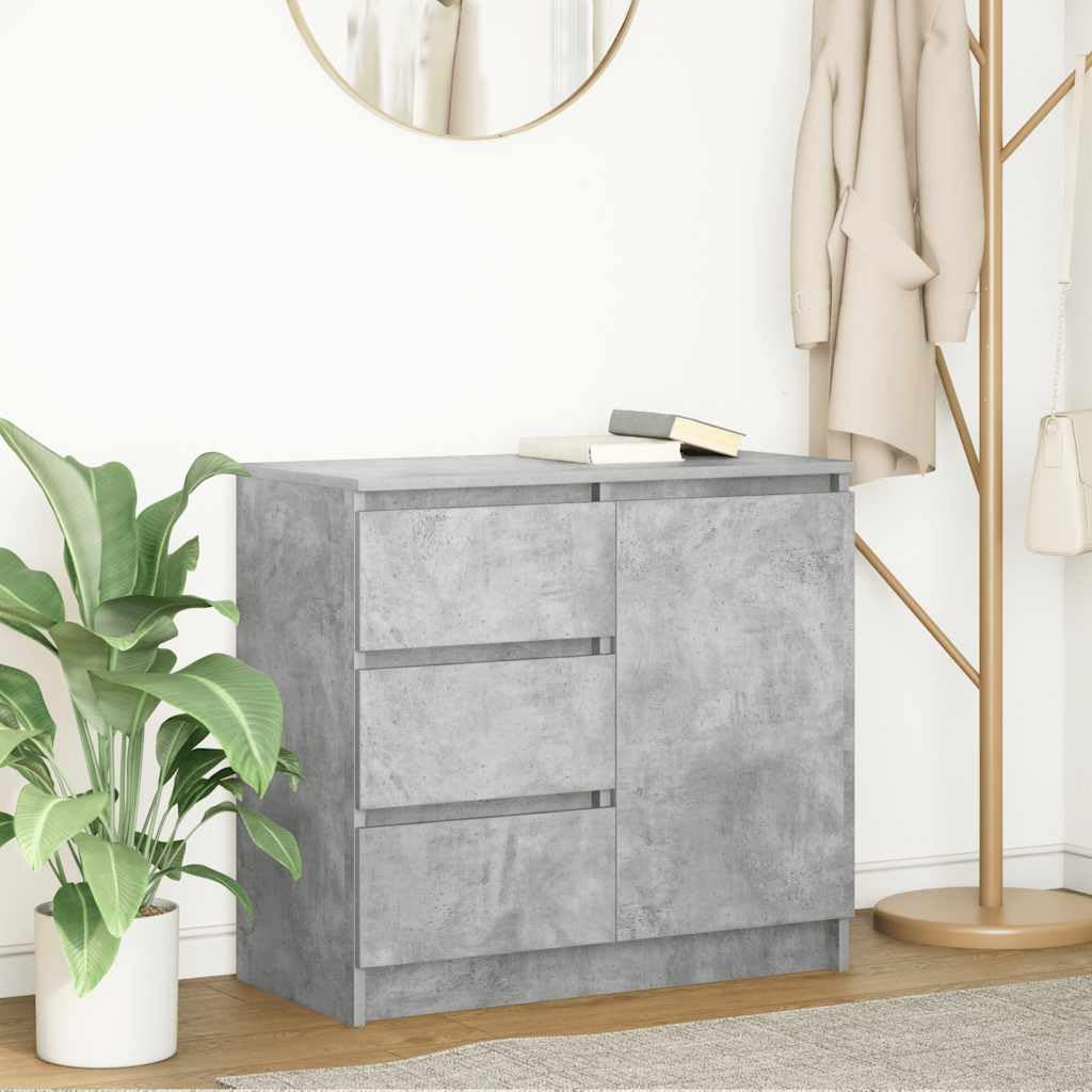 vidaXL Komoda z szufladą Betonowa szarość 71x35x65 cm Drewno klejone