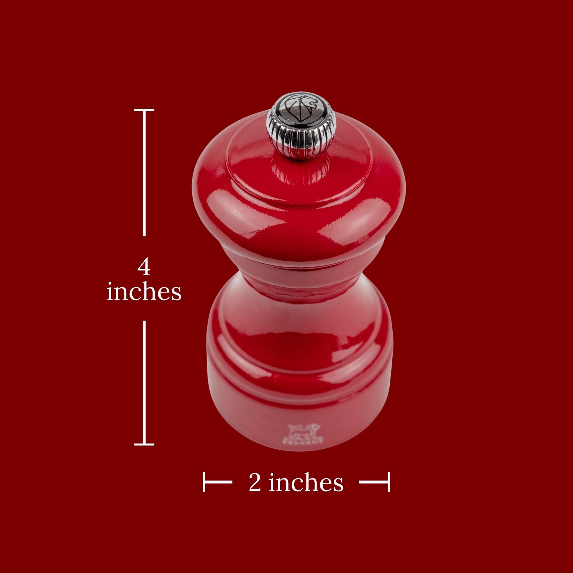 Peugeot - Macinasale Bistro 10 cm - Sistema di macinazione classico - Realizzato in legno certificato PEFC - Meccanismo garantito a vita - Made in France - Bistrorama - Colore rosso