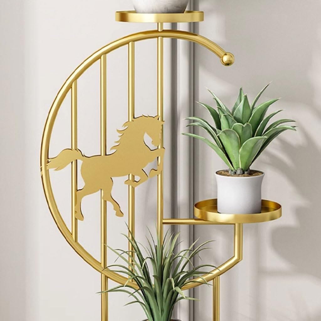 Tiered Plant Stand Indoor Living Room Simple Pothos Display Rack Balcony Floor-standing Decorative Flower Pot Rack Outdoor Plant Stands For Patio(A)