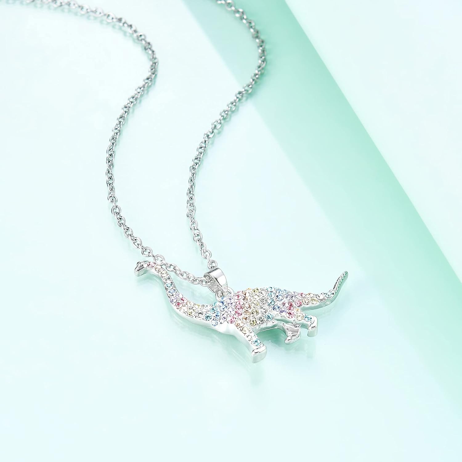 luomart Girls Dinosaur T-Rex Charm Necklace Jewelry Gift,Animal Lover Gifts Pendant for Women - Image 3