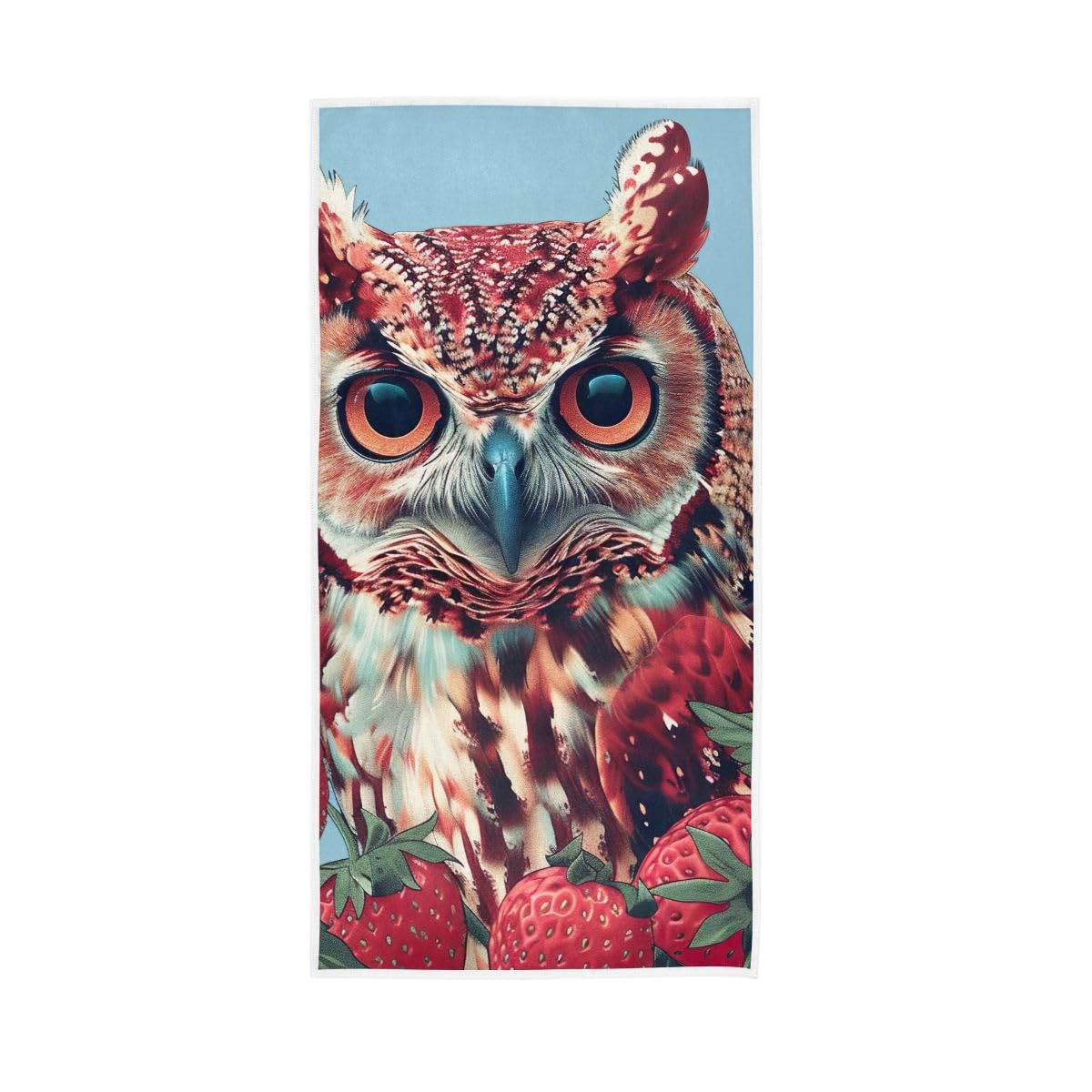 LSRCPD Strawberry Owl Hand Towels for Bathroom Clearance, Hand Towels for Bathroom, Travel, Camp, Hotel, Spa 15 x 30 Inches