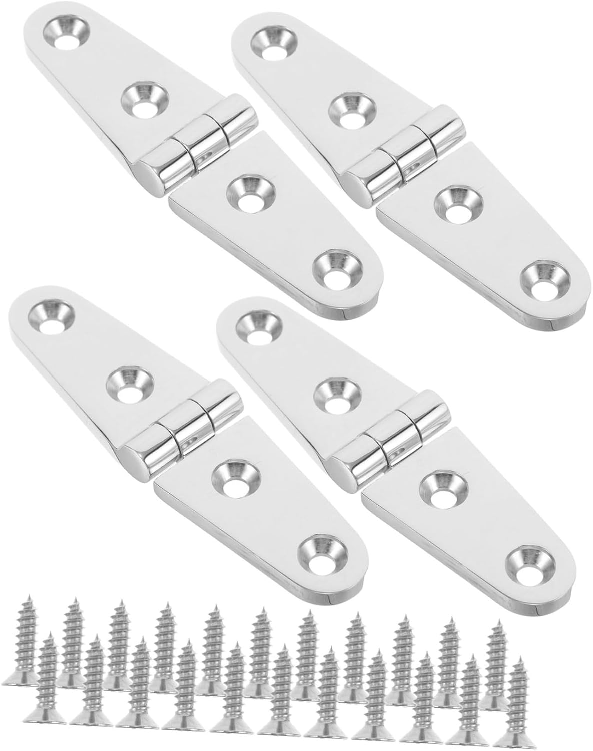 20pcs Mirror Polished Marine Hinges Heavy Duty Steel Hardware for Boat Yacht Cabinet Hatch Do