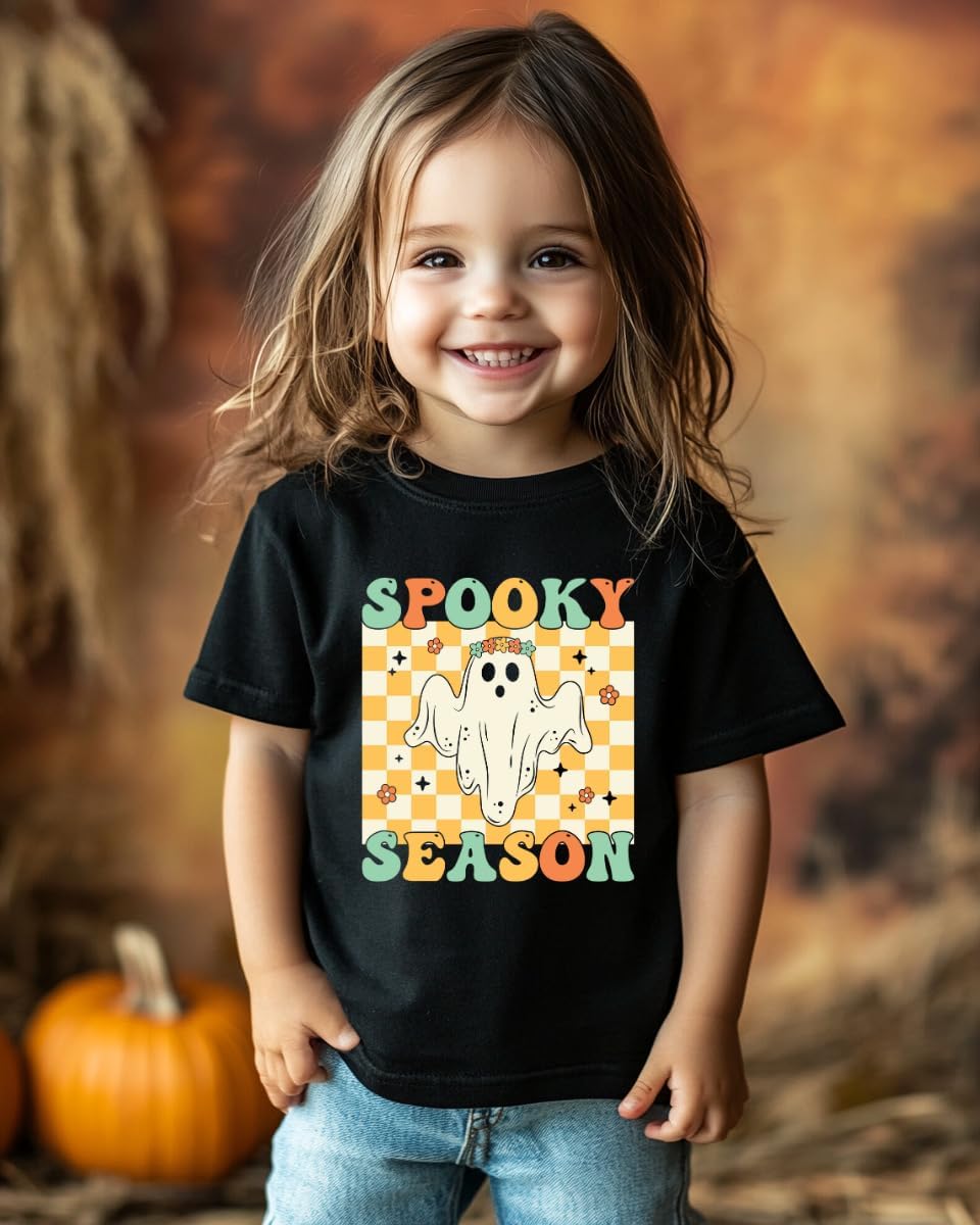 Toddler Halloween Shirt Boys & Girls Holiday Shirts for Kids 2T-8T, Funny Pumpkin Skeleton Ghost Boo Spooky - Image 6