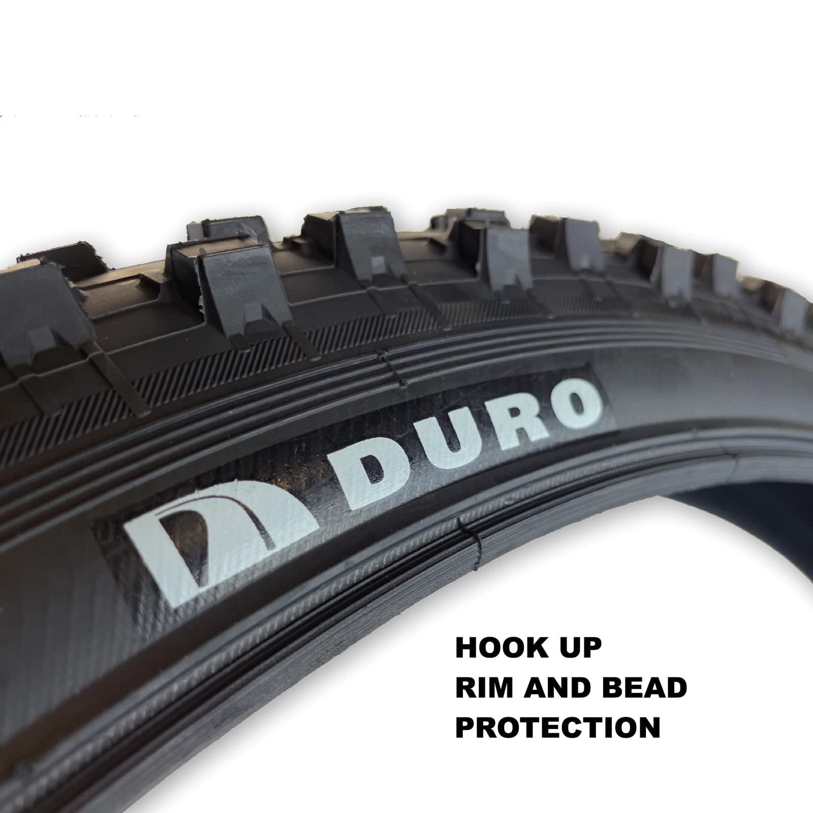 Two Duro Tire 26x3.00 Razorback Mountain Bike Tires with Hook Up Bead Protection and Reinforced Apex Sidewall Protection Layers Black product thumbnail 6