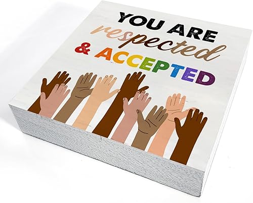 Miniatura 8 de Letrero de madera con texto en inglés "You Are Kind Tough Powerful Enough - Decoración de escritorio, con citas LGBT, bloque de madera, placa, caja