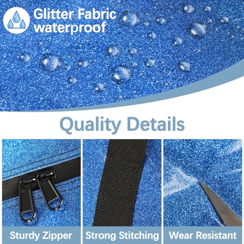 Personlized Duffle Bags for Women Men Customized Gym Bag with Name/Text Weekender Travel Bag Waterproof Overnight Bag Sports Blue Glitter Carry On Travel Tote Bag Dance Bags3