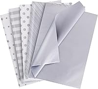 Vista 13 de BEISHIDA 100 hojas de papel de seda de oro rosa y blanco a granel, papel de seda de rayas de sarga con puntos de oro rosa para bolsas de regalo