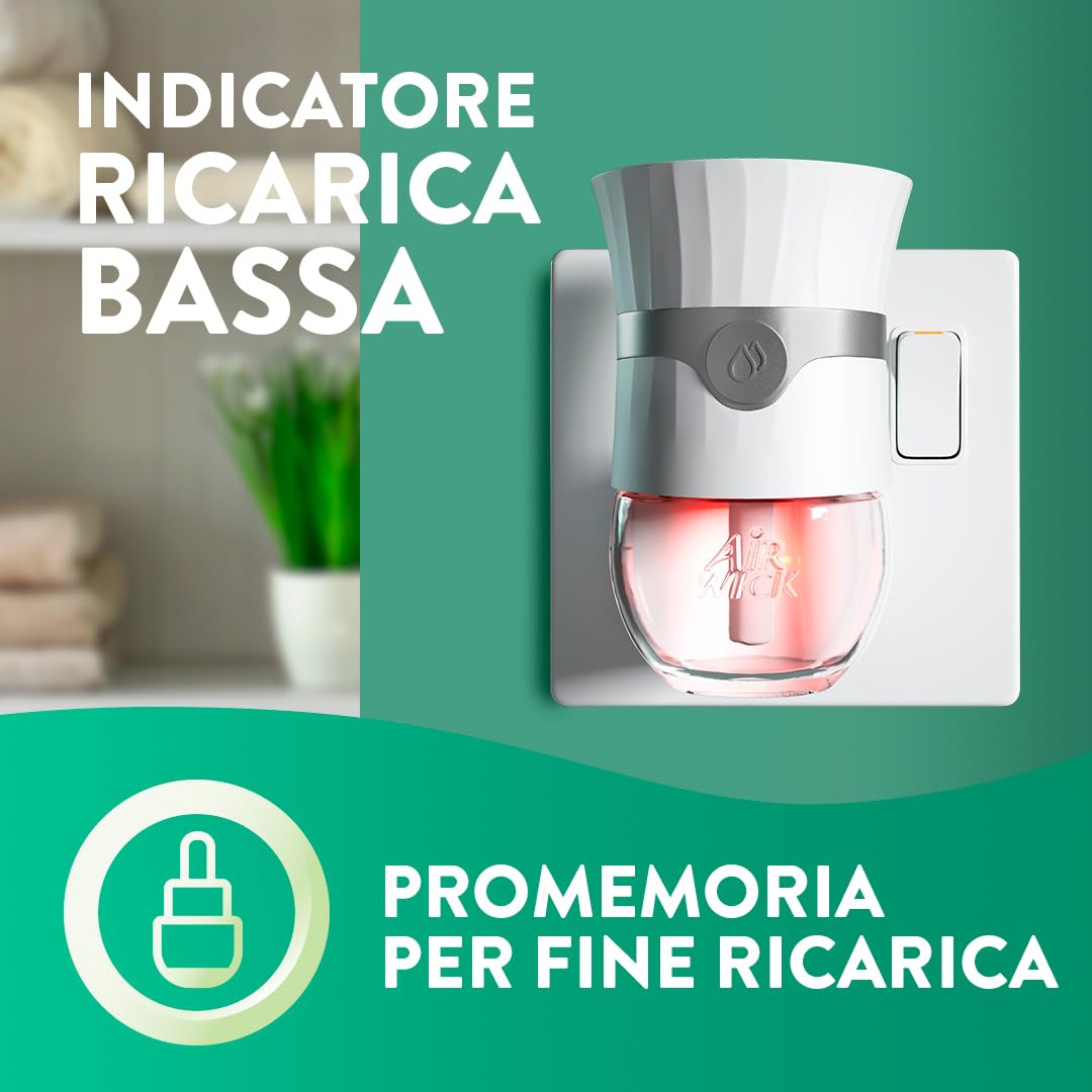 Air Wick Diffusore Elettrico di Oli Essenziali, 1 Diffusore completo gadget, 1 Ricarica per Diffusore Elettrico, Fragranza Dolce Vaniglia e Burro di Karitè