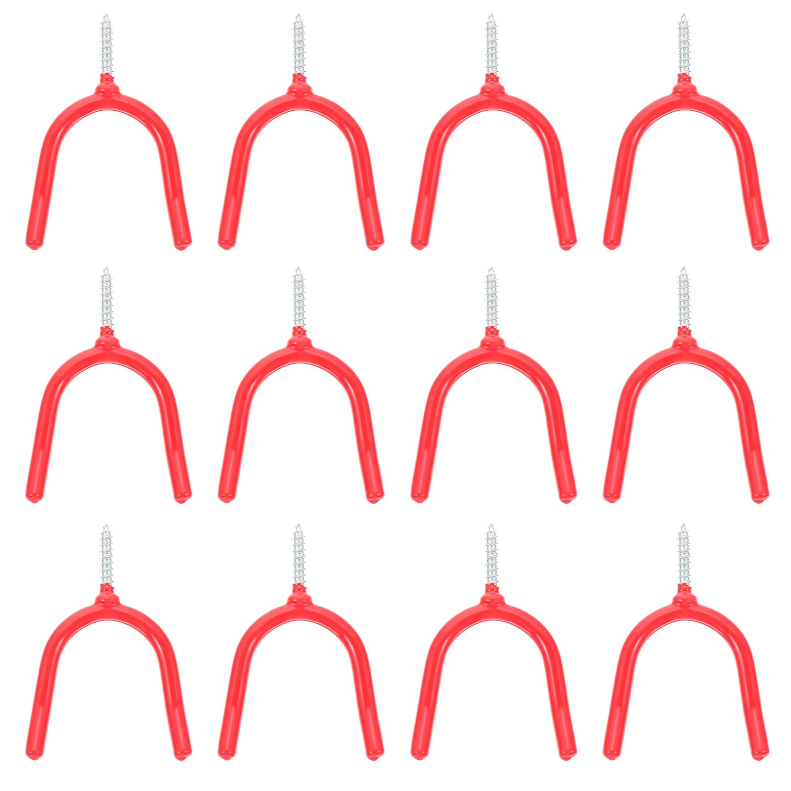 Crochets de garage en acier rouge porte-outils mural à visser pour rangement charge lourde