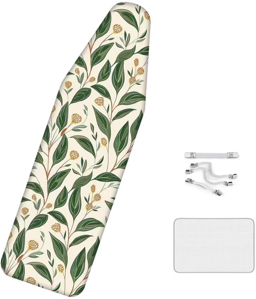 Replaceable Ironing Board Cover with Anti-Burn Pads and Elastic Tension Straps, Easy to Install, Extra Large Size (61.8x22.8 inches) fits Many Sizes of Ironing Boards