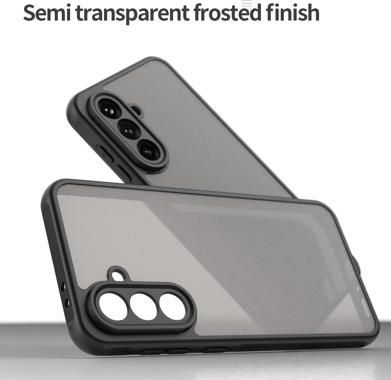 USTIYA FG Capa para Samsung Galaxy A56 5G Case Matte Acrílico Uso Resistente Protetora de Câmera Capinha Acessórios para Celular com Cordão Preto