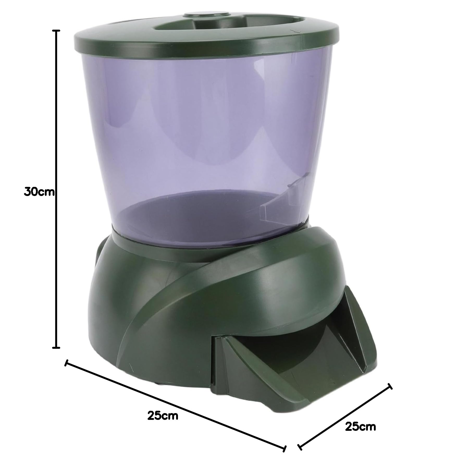 SIXRUN Distributore Automatico di Cibo per Laghetto con Schermo LED di Grande capacità per Acquario da 4,25 L 1,45 Kg per Installazione Laterale nel Laghetto per Pesci