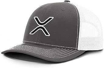 BustedTees XRP Logo Back Mesh Hat Casual Wear Baseball Cap Men Breathable Mesh Back Adjustable Snapback Strap