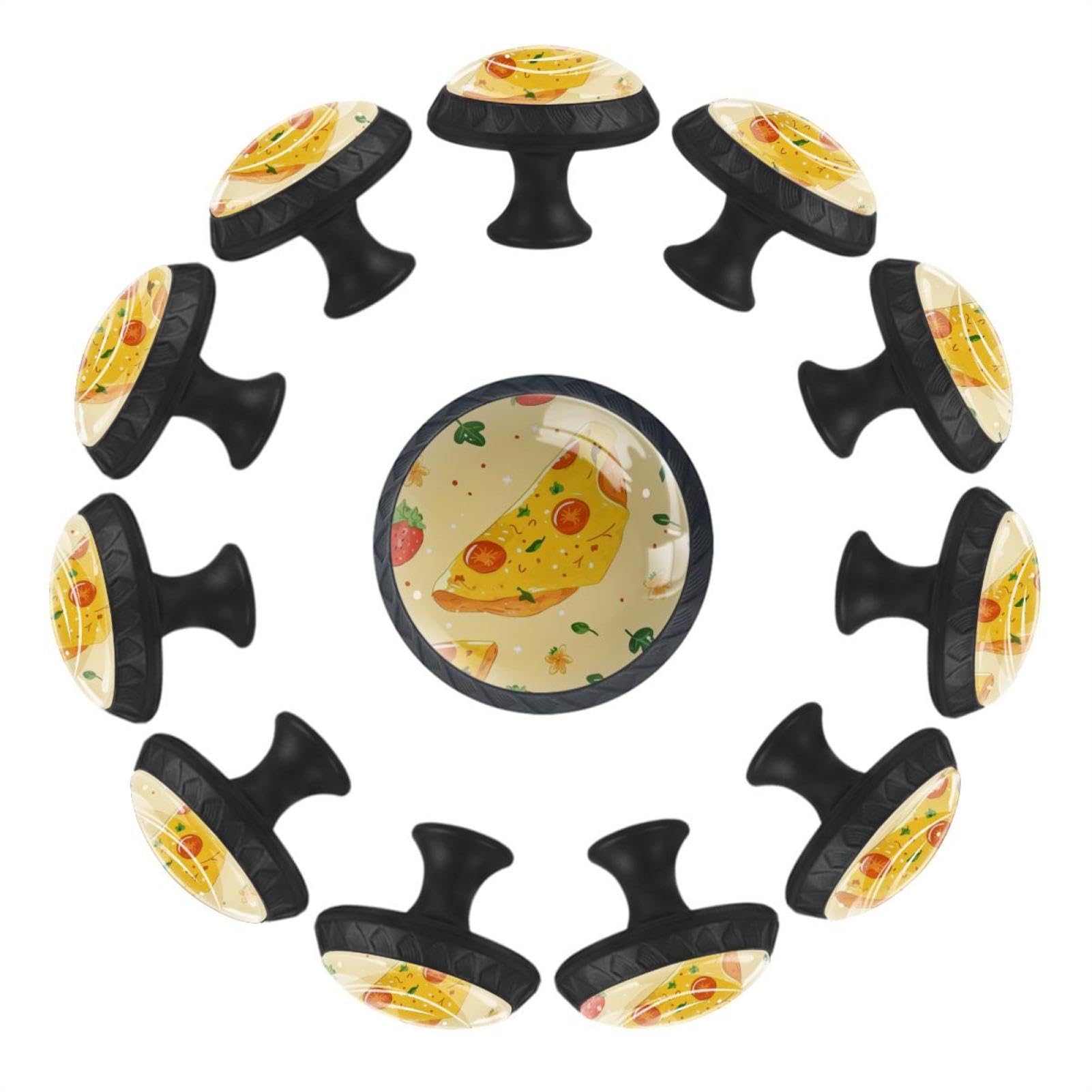 Boutons de tiroir en verre lot de 12 poignées omelette jaune pour meuble de cuisine