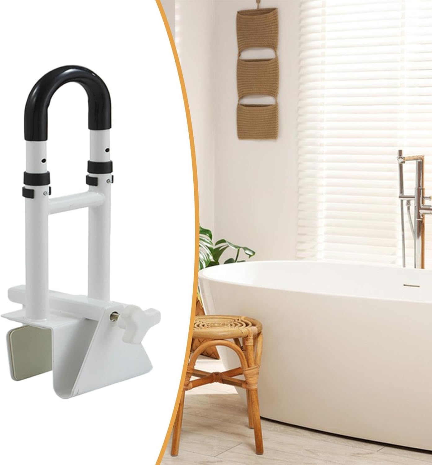 浴槽用クランプ式手すり 取り付け簡単 サイドハンドグリップアシストハンドル