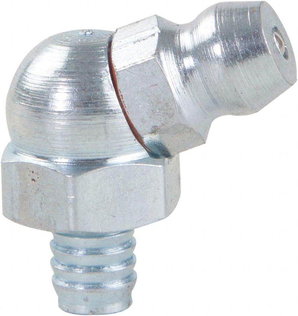 2 set- 3/16 65.0° Head Angle, Drive (Push-In) Grease Fitting, Zinc-Plated Steel, 45/64L, 5000 psi, PK10-1 Each