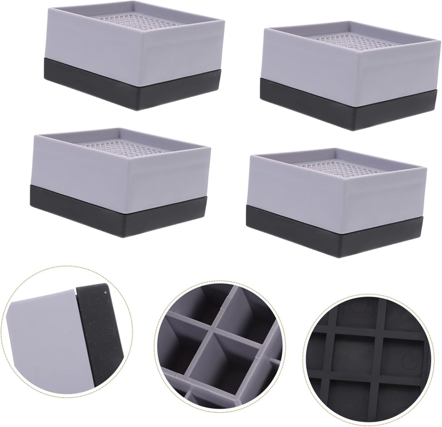 Cabilock 8pcs Plastic Bed Risers Furniture Riser Bed Stand Couch Sofa Fridge Lift