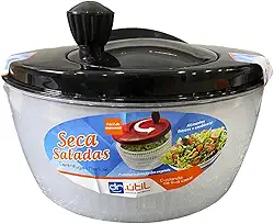 Centrífuga De Salada Secador Verduras Manual 4 Litros Preto