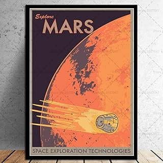 Posters,Murals,Space Travel Universal Planet Mars Poster Canvas Painting,Posters And Prints Wall Art Picture,For Living Ro...