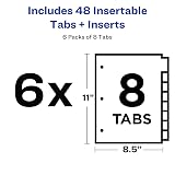 Avery Big Tab Insertable Extra Wide Dividers, 8-Tab, Clear, 6 Sets – view 5