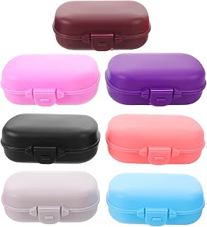 Uonlytech 7pcs Foldable Glasses Case with Hard Shell and Snap Closure, Protective Plastic Eyewear Storage Box for Foldable Glasses and Sunglasses, Sturdy Organizer for Purse and Shopping Use