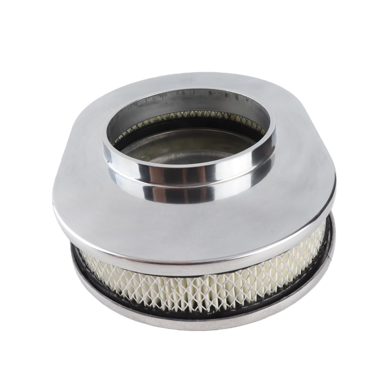 Filtros de Aire para Motor de Aire de Coche, Montaje de Filtro de Aire Lavable y Reutilizable de 12 Pulgadas, Repuesto de Estilo Ovalado de Aleación de Aluminio para Hot Rod