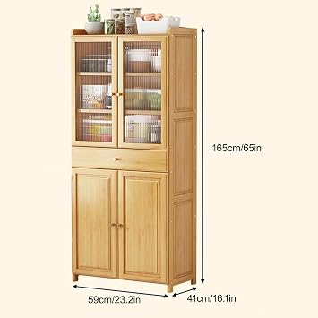 Kitchen Rack, Large Range Compatible, Itype Kitchen Storage, Side Board Holder, Cabinet with Drawer, Space Saving Kitchen Storage, Slim, Compact, Living Alone Yellow