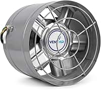 Exaustor Vent Air 20cm Alta Rotação 3500 RPM Bivolt Para Churrasqueira E Coifa Tira Fumaça E Gordura