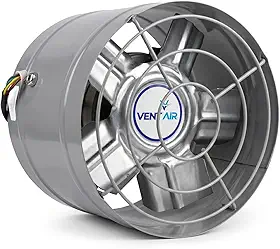 Exaustor Vent Air 20cm Alta Rotação 3500 RPM Bivolt Para Churrasqueira E Coifa Tira Fumaça E Gordura