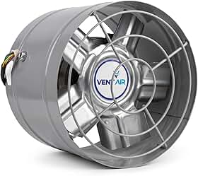 Exaustor Vent Air 20cm Alta Rotação 3500 RPM Bivolt Para Churrasqueira E Coifa Tira Fumaça E Gordura