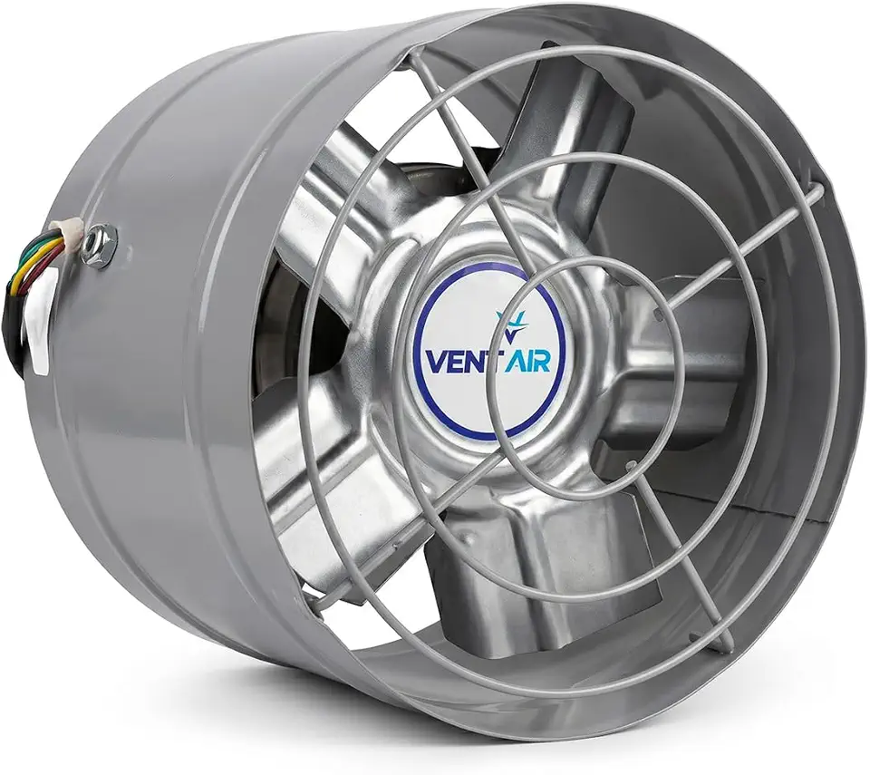 Exaustor Vent Air 20cm Alta Rotação 3500 RPM Bivolt Para Churrasqueira E Coifa Tira Fumaça E Gordura