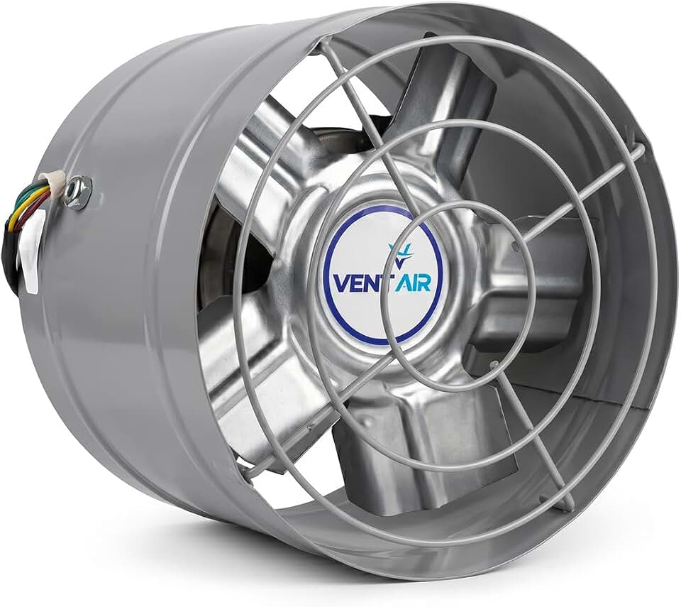 Exaustor Vent Air 20cm Alta Rotação 3500 RPM Bivolt Para Churrasqueira E Coifa Tira Fumaça E Gordura