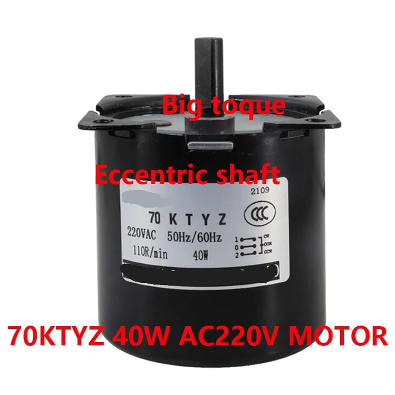 160KG 70KTYZ 40W AC110V220V AC Permanent Magnet Synchronous Motor CW/CCW Low Speed Motor 2.5/5/10/15/20/30/50/60/80/110rpm