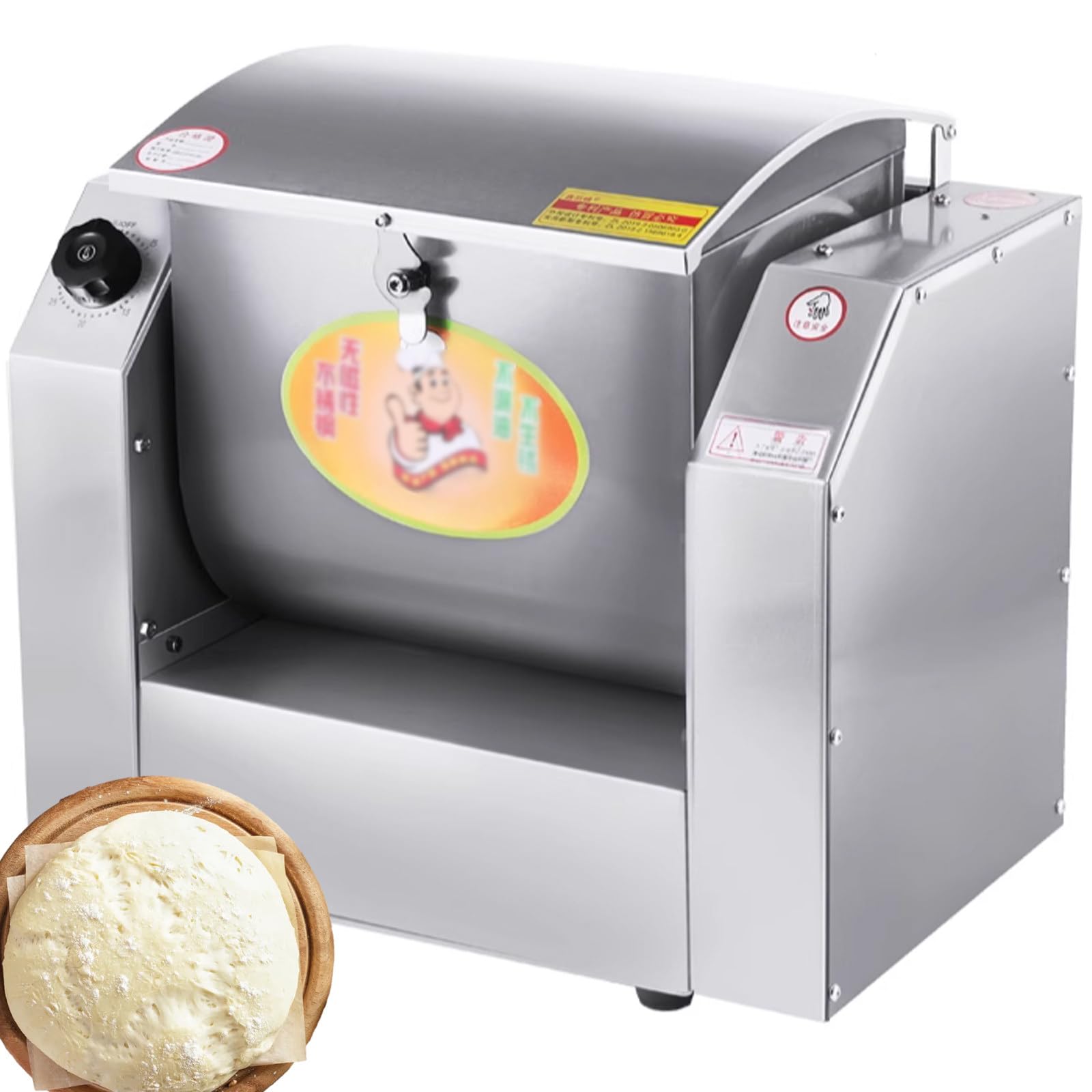 Impastatrice Planetaria Professionale Impastatrice Commerciale con Funzione di Temporizzazione, 1100/1500w Macchina Impastatrice in Acciaio Inossidabile, Perfetta per Panetteria,5KG
