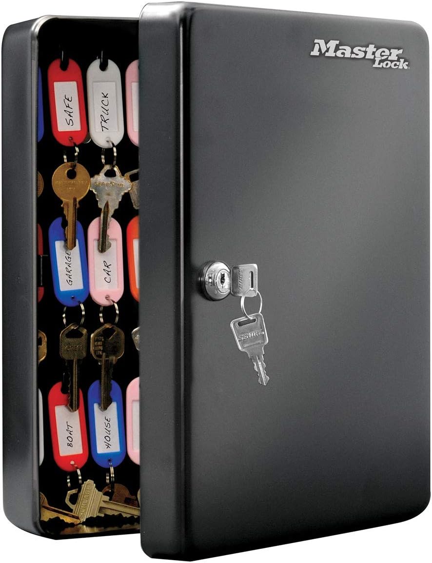 Master Lock Key Cabinet [Wall Mounted] [50 Key Hooks] KB-50ML - Includes 50 Key Tags and Labels