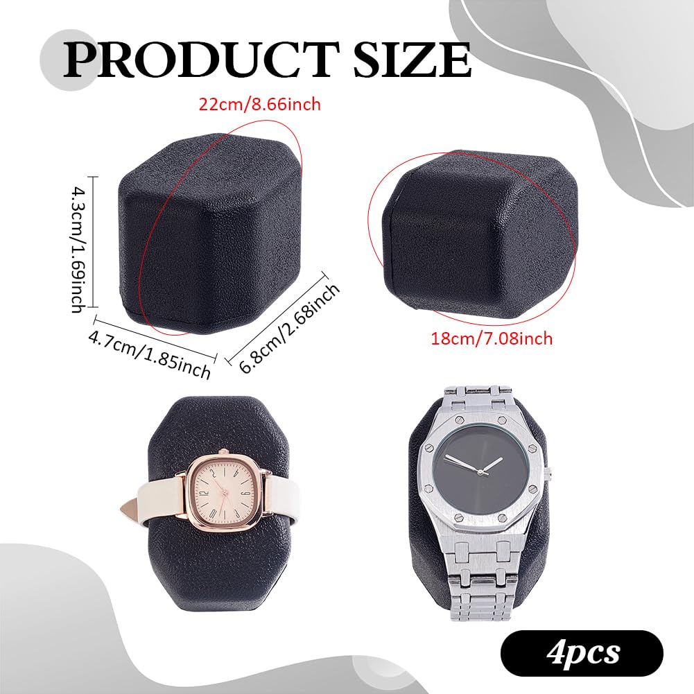 20 Cuscini Espositori Per Orologi In Pelle PU – Neri, Perfetti Per Vetrine E Regali - 5