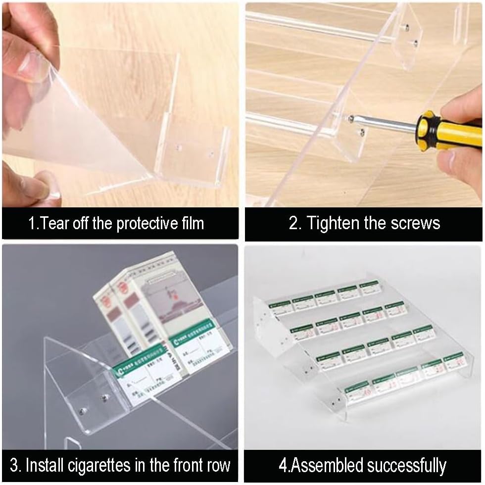 GZHERVICES Cigarette Display Holder, Matchbook Display Case, Convenience Store Cigarette Display Rack, Multifunctional Acrylic Cigarette Holder (Color : Clear, Size : 31x46x8.5cm)