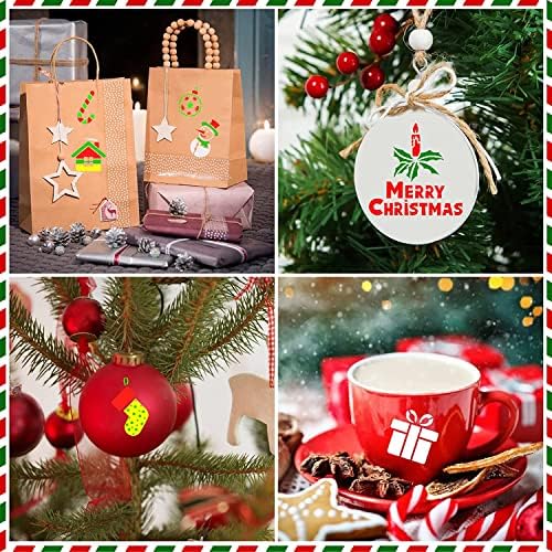 Melhope 24pcs 3x3 Inches Christmas Stencils Christmas Reusable Painting Template for Painting on Craft Wood Fabric Paper Windows