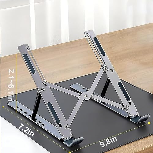 Miniatura 2 de Soporte plegable para laptop, soporte para computadora de escritorio, elevador de computadora para escritorio, portátil plegable ventilado para