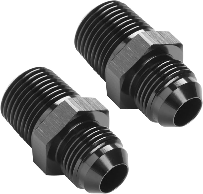 Adaptador Conector União Podavelle 10AN Macho para 3/4 NPT Macho em Alumínio Preto – Kit com 2