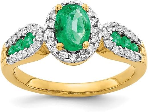 Diamond2Deal 14k Gold Lab Grown Diamond and Gemstone Engagement Wedding Ring