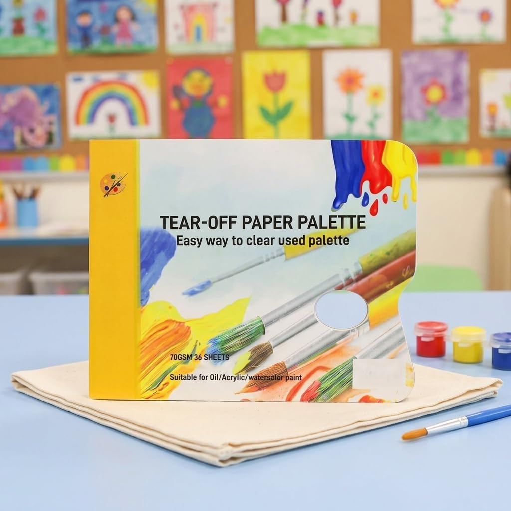CONGARTENO Palette Paper Pad 36 Sheets White Tear-Off Paint Mixing Paper