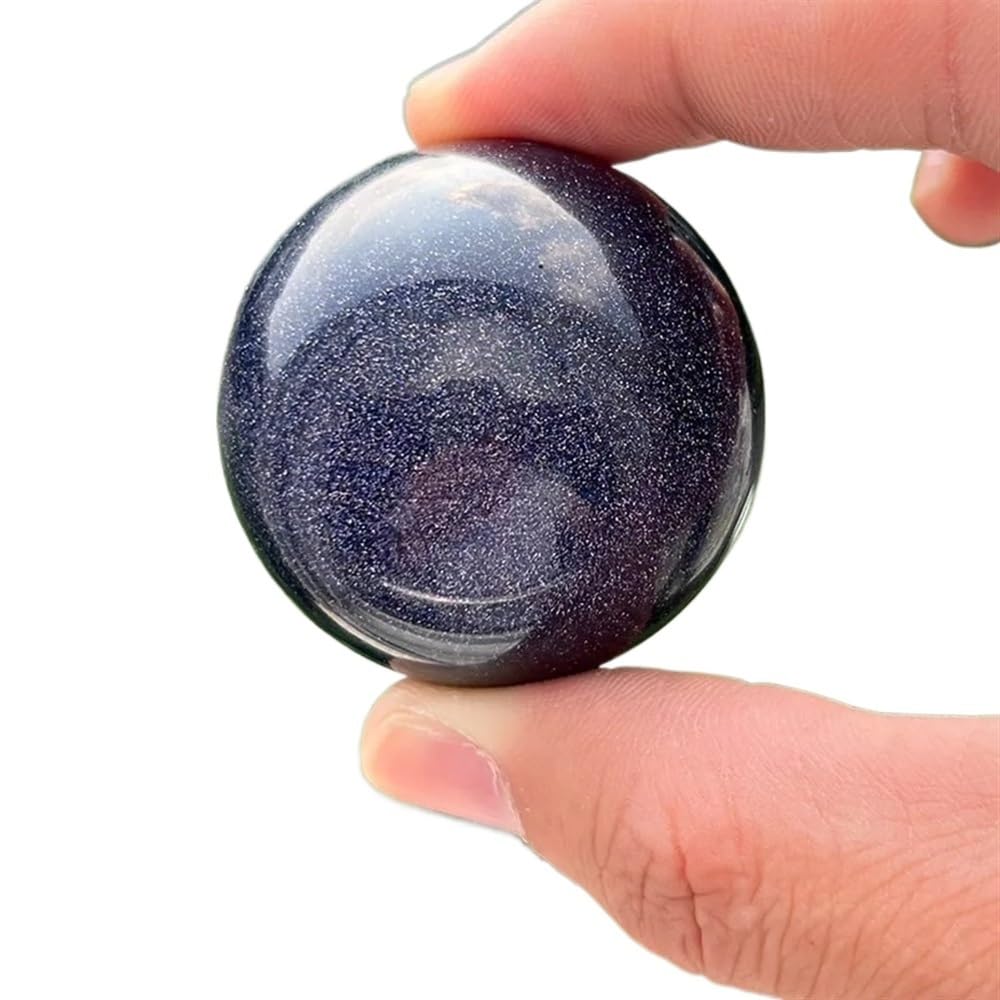 Esfera de piedra de sol azul de cristal tallado para coleccionistas y decoracion