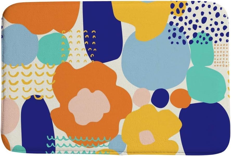 Bath Rug Area Rugs Mat Floor Bathroom ﻿Doodle Colorful