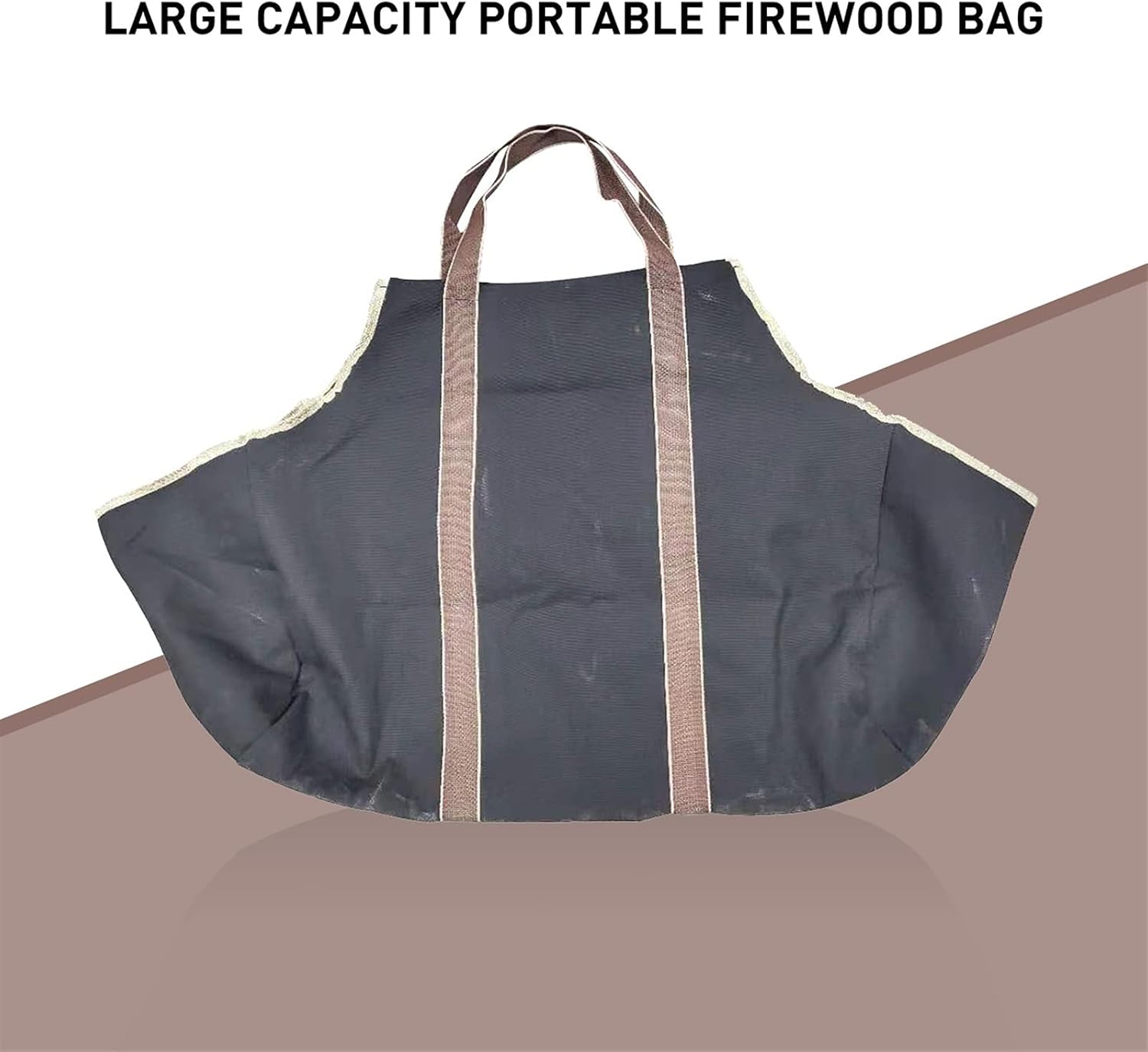 Outdoor Hearth Canvas Firewood Storage Bag – Log Tote Carrier for Fireplace and Camping, Durable Storage Rack